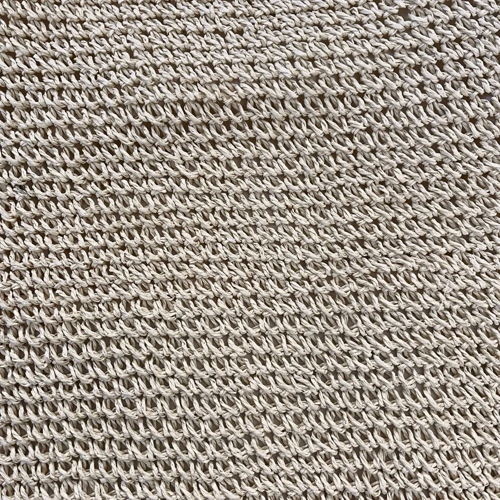 NWT Boho Woven Straw Rustic Tote Bag Black & White Strap Eco friendly Festival - Picture 3 of 8